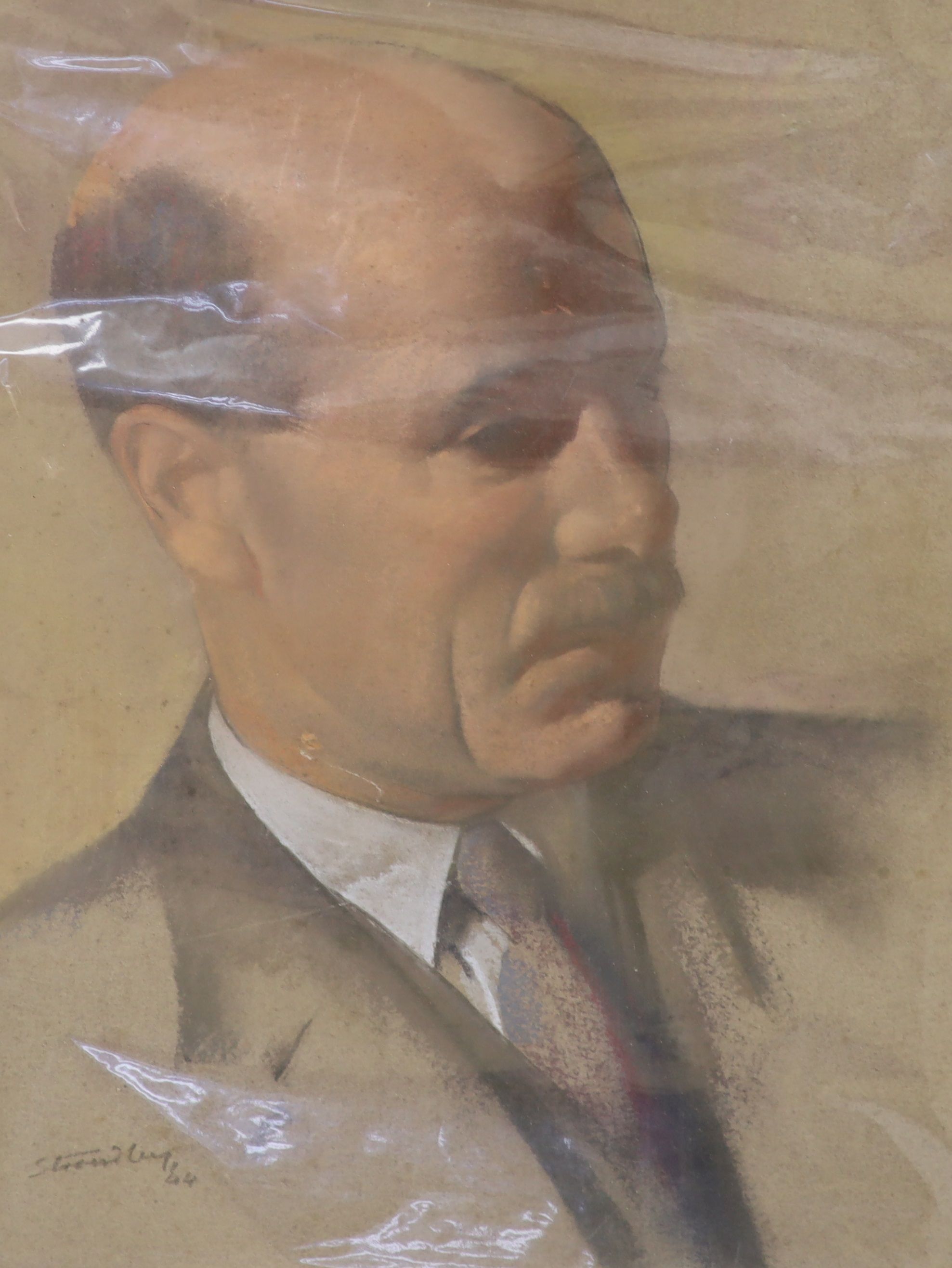 James Stroudley (1906-1985), pastel, Portrait of a gentleman, 45 x 33cm, unframed